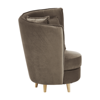 Fotoliu Art Deco, ţesătură Paros maro gri/ fag, ROUND NEW