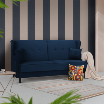 Colţar extensibil, material textil albastru, COLUMBUS