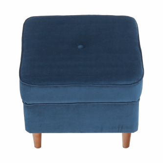 Taburet modern, albastru/nuc, RUFINO