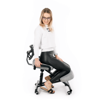 Scaun de îngenunchiere ergonomic, gri-maro Taupe / negru, RUFUS