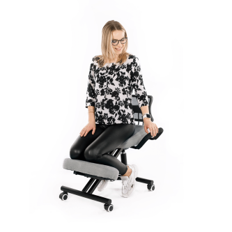 Scaun de îngenunchiere ergonomic, gri-maro Taupe / negru, RUFUS