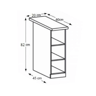 Dulap inferior, alb, ROYAL D20P