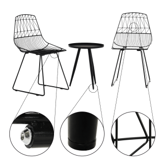 Set de grădină 1 + 2, negru, SAHIR