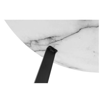 Măsuţă de cafea, marmură alba / metal negru, SALINO
