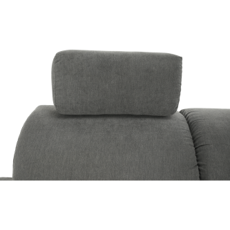 Colţar mic, piele ecologică alb/material textil gri, model dreapta, SANTIAGO COLŢAR MIC