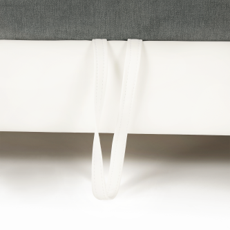 Colţar mic, piele ecologică alb/material textil gri, model dreapta, SANTIAGO COLŢAR MIC