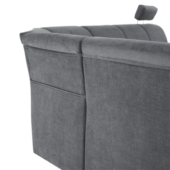 Colţar extensibil, material textil gri, model stânga, SANTIAGO