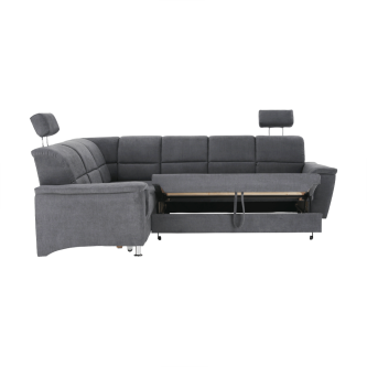 Colţar extensibil, material textil gri, model stânga, SANTIAGO