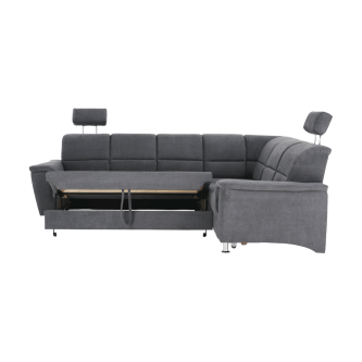 Colţar extensibil, material textil gri, model dreapta, SANTIAGO
