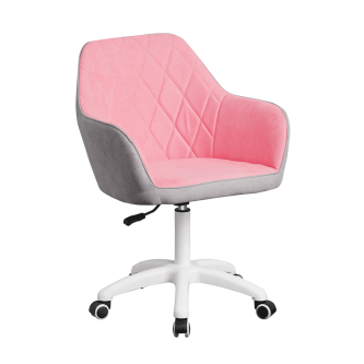 Scaun de birou, material roz / gri / alb, SANTY