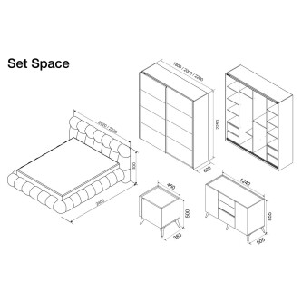 Dormitor Space grafit