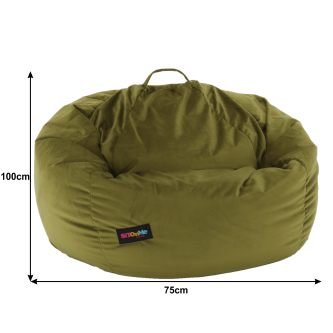 Fotoliu tip sac, material textil verde măsliniu, TRIKALO