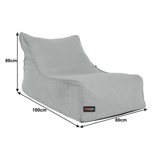 Fotoliu tip sac, material textil gri deschis, EGALEO