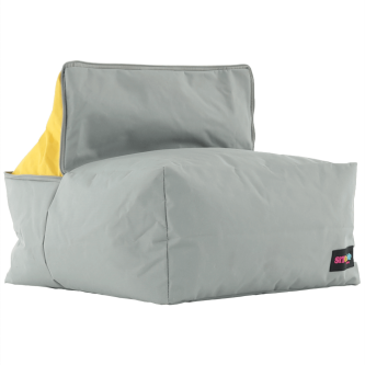 Fotoliu tip sac, gri/material textil verde, ALIMOR