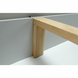 Colţar, piele ecologică/ alb/material  gri melir, TONIKS