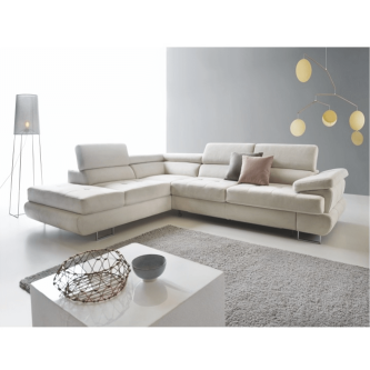 Colţar, material textil gri deschis, model stânga, BUTON P