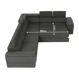 Ansamblu canapele, gri, SEGORIA LUX