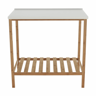 Masă cu raft, natural/alb, SELENE TYP 5