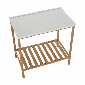 Masă cu raft, natural/alb, SELENE TYP 5