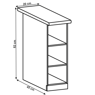 Cabinet inferior deschis, alb, LAYLA D20P