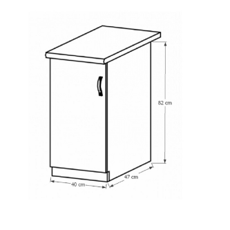 Dulăpior inferior D40, model stânga, alb/pin Andersen, PROVENCE