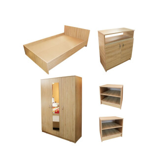 Dormitor Soft Sonoma cu pat 160x200 cm