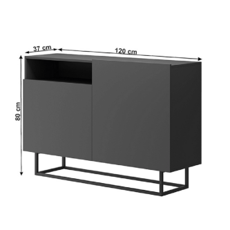 Comodă, grafit/negru, SPRING EK120