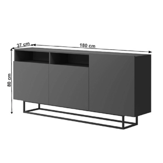 Comodă, grafit/negru, SPRING EK180