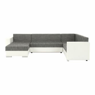 Colţar reversibil, alb/gri maroniu, STILA