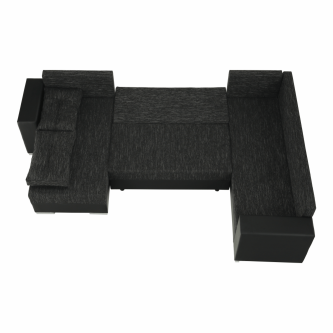 Colţar reversibil, negru/negru spicat, STILA