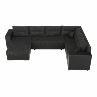 Colţar reversibil, negru/negru spicat, STILA