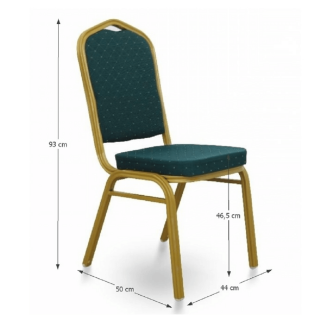 Scaun rabatabil, verde/cadru mat auriu, ZÎNĂ 2 NEW