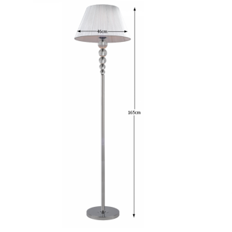 Lampă de podea, argintie, CINDA TYP 13 MEPIE