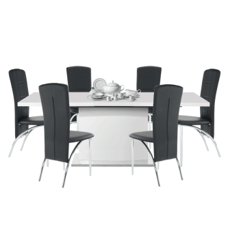 Masă de dining culoare albă HG, KORINTOS