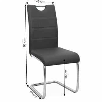Scaun dining,  negru / cusături deschise la culoare, ABIRA NEW
