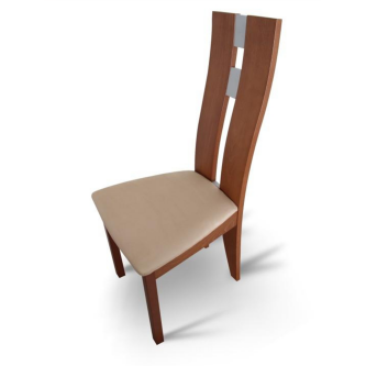 Scaun lemn, cireş/material bej, BONA