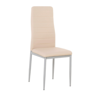 Scaun, piele eco roz pudră/metal gri, COLETA NOVA