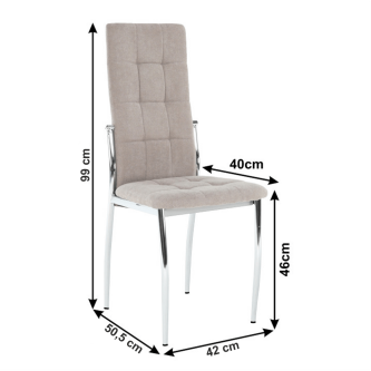 Scaun bucătărie, material textil maro/metal, ADORA NEW