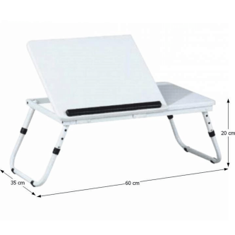 Măsuţa pentru notebook/suport pentru tablete, alb, EVALD