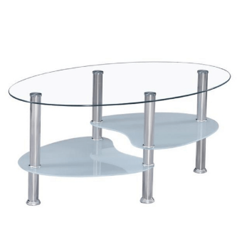 Măsuţă de cafea, oţel/sticlă transparentă/sticlă  de culoarea laptelui, WAVE NEW