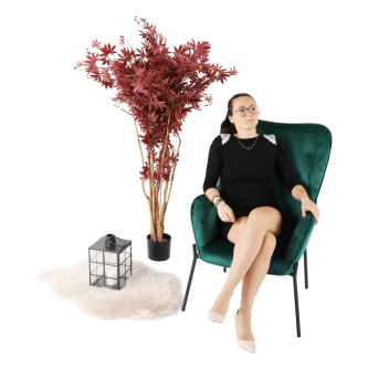 Fotoliu de design, catifea Velvet smarald, SURIL