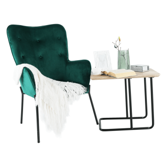 Fotoliu de design, catifea Velvet smarald, SURIL