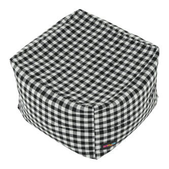 Taburet, negru/alb, KRETON