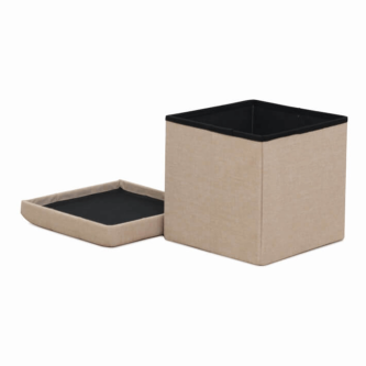 Taburet, material textil bej, FALON