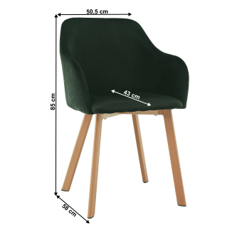 Scaun dining, smarald/fag, TANDEL