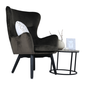 Fotoliu de design, catifea Velvet gri maroniu TAUPE, TENAL