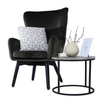 Fotoliu de design, catifea Velvet gri maroniu TAUPE, TENAL