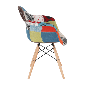Scaun, ţesătură patchwork/fag, TOBO 3  NEW
