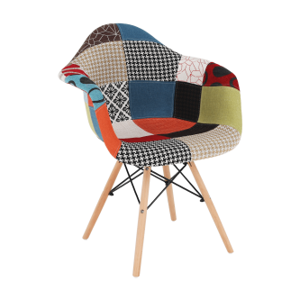 Scaun, ţesătură patchwork/fag, TOBO 3  NEW