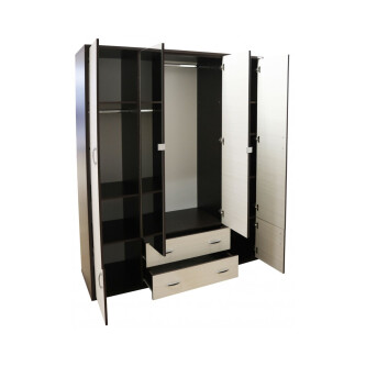 Dormitor Torino cu pat cu somiera metalica rabatabila 160x200 cm wenge / ladin